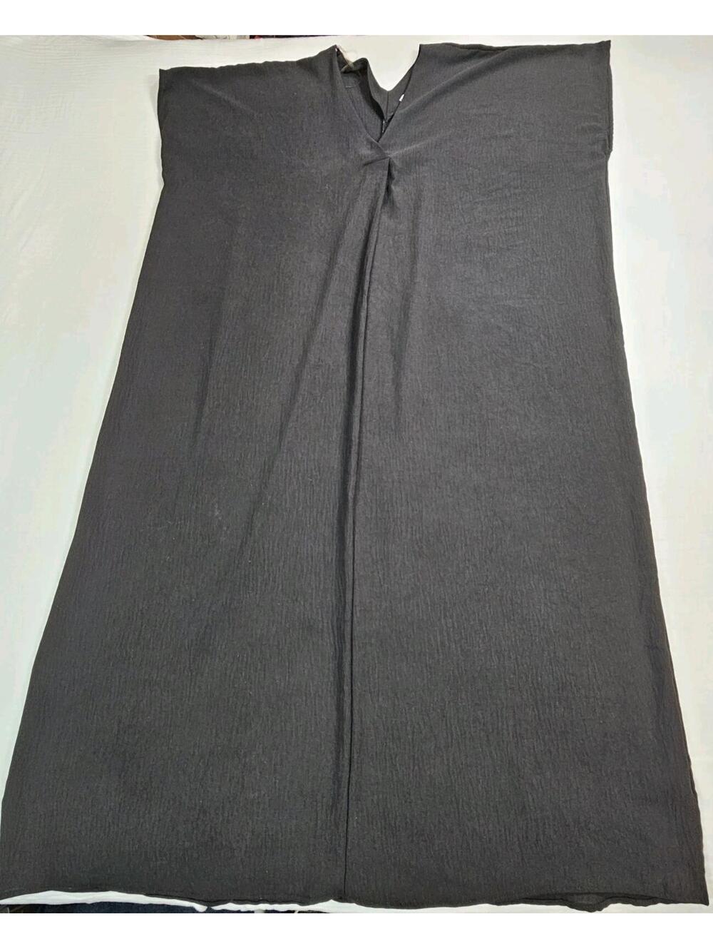Women's Size Large Ces Femme Kaftan Style Maxi Dress Black V Neck Sleeveless